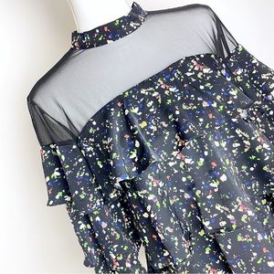 P LUCA MILANO Top, Sheer Neckline, Sz M, NWOT